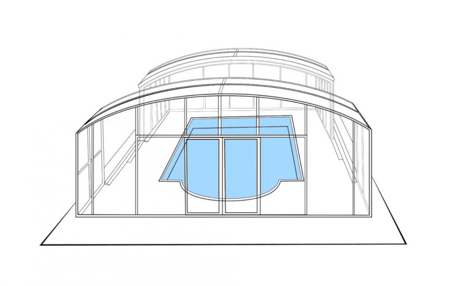 Аврора - павильон для бассейна Премиум 3х0.55х6.36