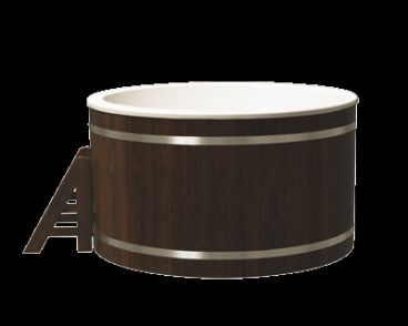 Купель композитная круглая Классик с печью 40кВ термоясень